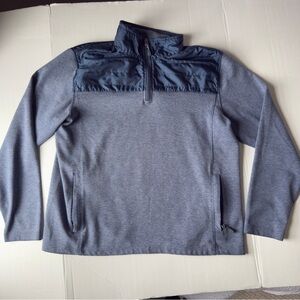 Eddie Bauer Blue Polyester 1/4 Zip Insulated Pullover